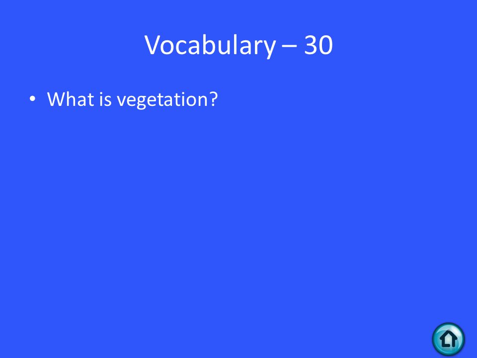 Vocabulary – 30 What is vegetation