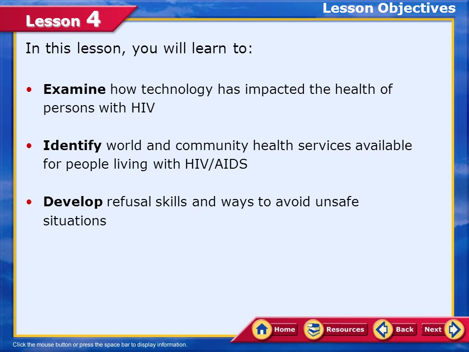 Lesson 4 Do you think HIV is a curable disease.