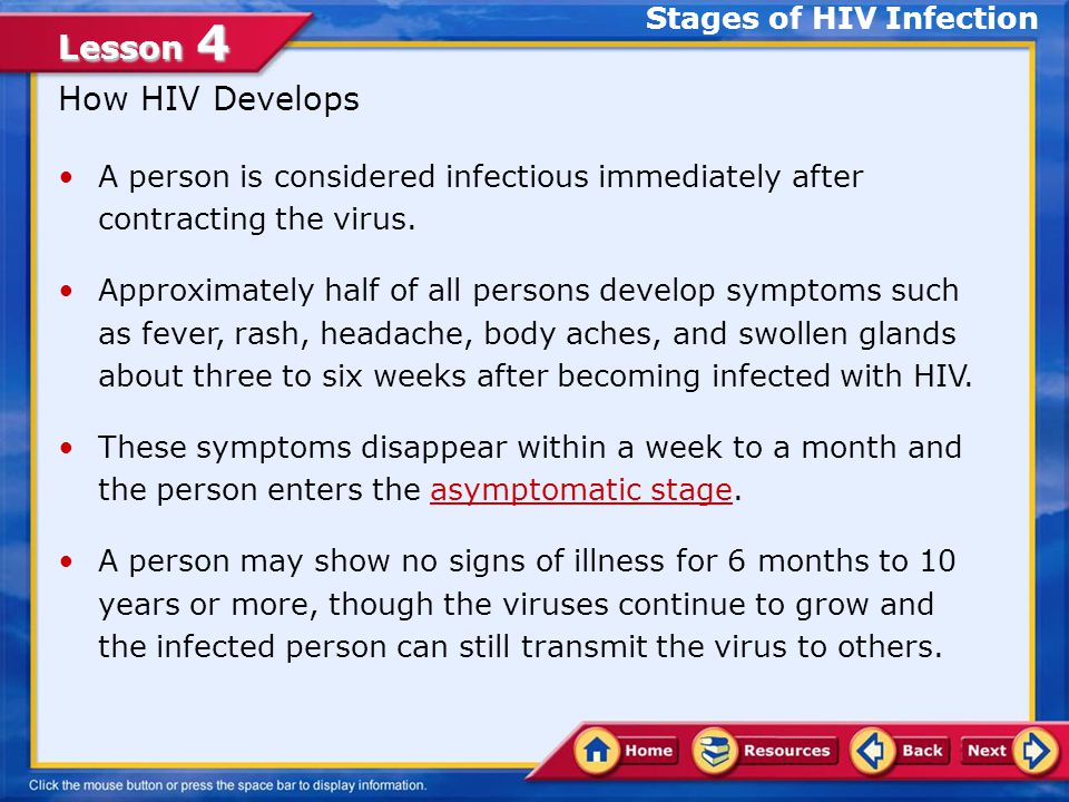 Lesson 4 Lesson Objectives Examine how technology has impacted the health of persons with HIV Identify world and community health services available for people living with HIV/AIDS Develop refusal skills and ways to avoid unsafe situations In this lesson, you will learn to: