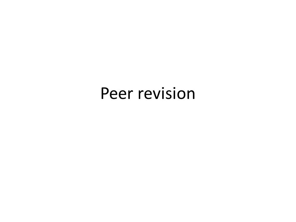 Peer revision