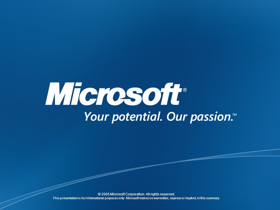 © 2005 Microsoft Corporation. All rights reserved.