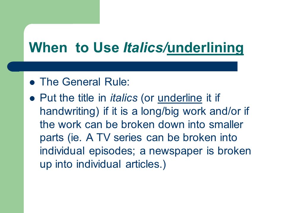 mla format are essays underlined Underline (or italicize) titles of books, plays, pamphlets, periodicals format mla format for a research paper does not require a table of contents. mla format are essays underlined Underline (or italicize) titles of books, plays, pamphlets, periodicals format mla format for a research paper does not require a table of contents.