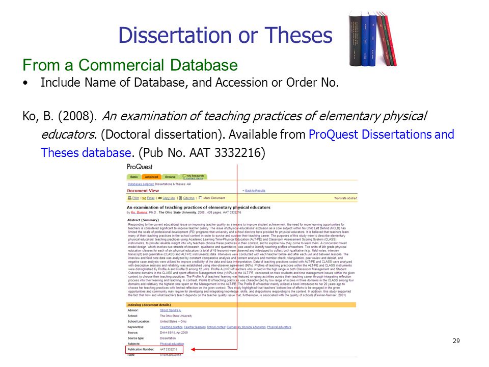 dissertation and theses database dissertation and theses database