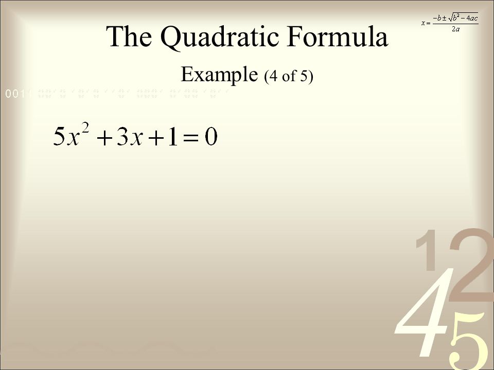 The Quadratic Formula Example (4 of 5)