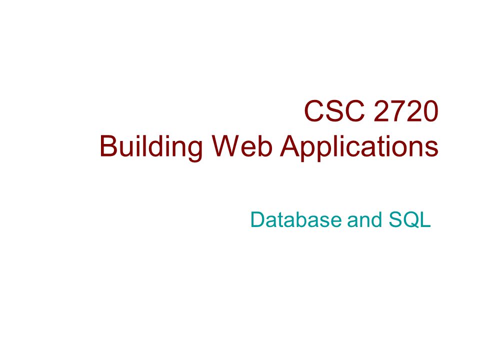 building a sql database