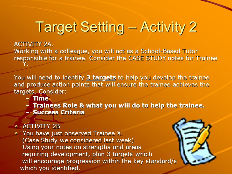Target Setting – Activity 2 ACTIVITY 2A.