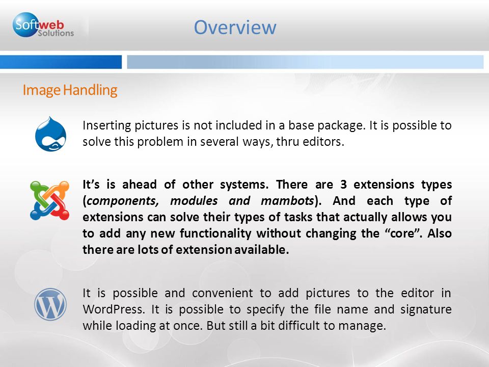 Inserting pictures is not included in a base package.