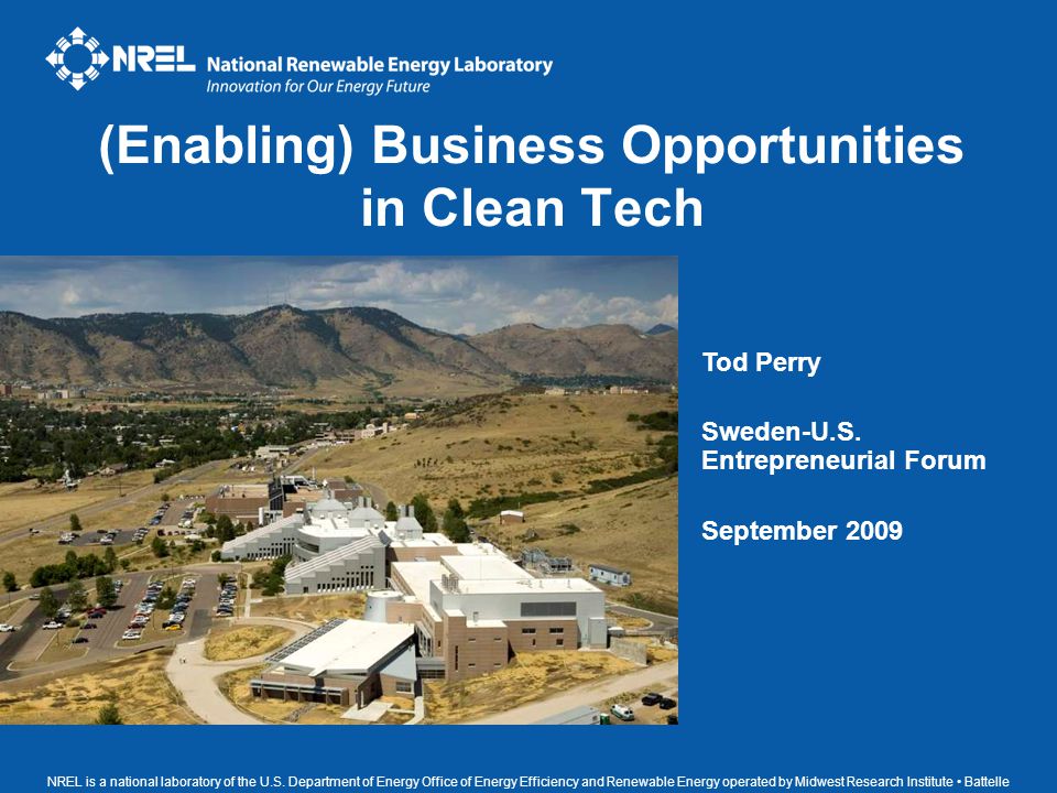 NREL is a national laboratory of the U.S.