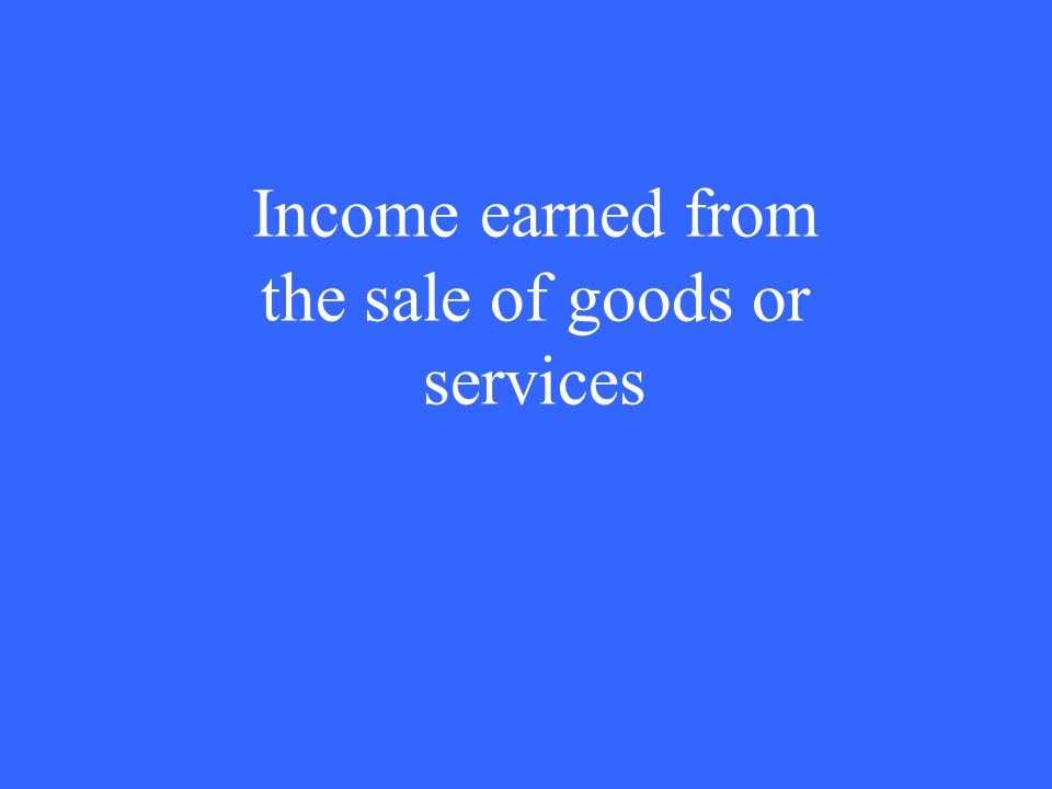 Income earned from the sale of goods or services