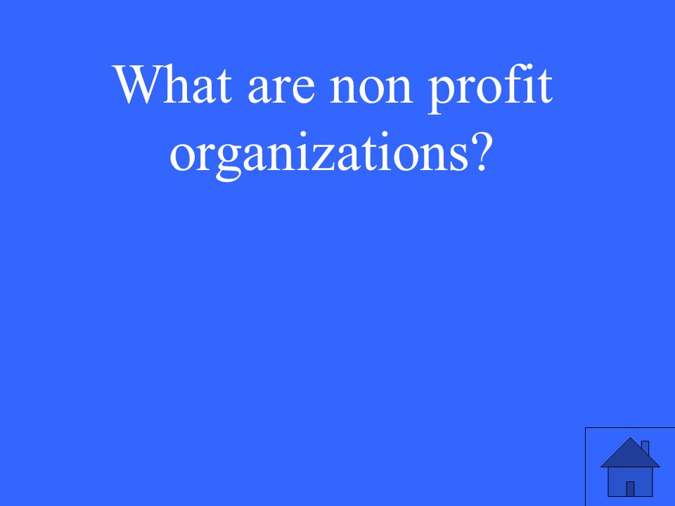 What are non profit organizations
