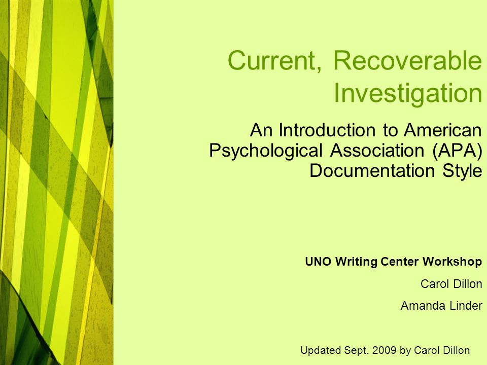american psychological association style of writing