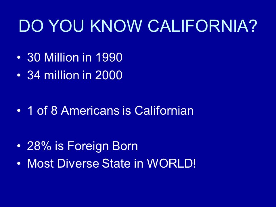 DO YOU KNOW CALIFORNIA.