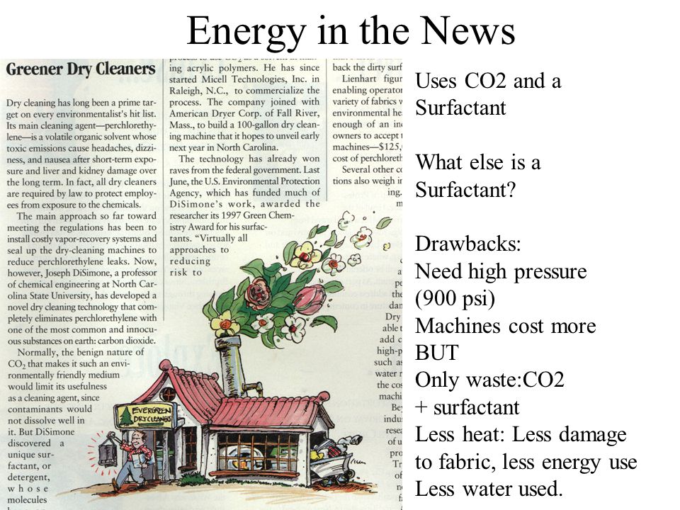 Energy in the News Uses CO2 and a Surfactant What else is a Surfactant.