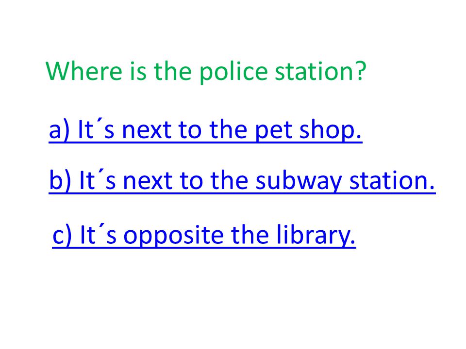 Library Shopping mall School Swimining pool Car park Subway station Pet shop Police station
