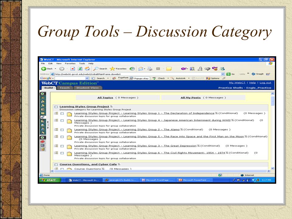 Group Tools – Discussion Category