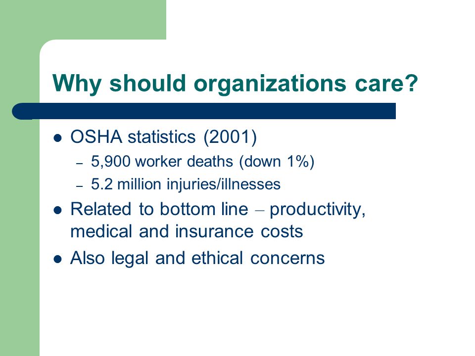 Why should organizations care.