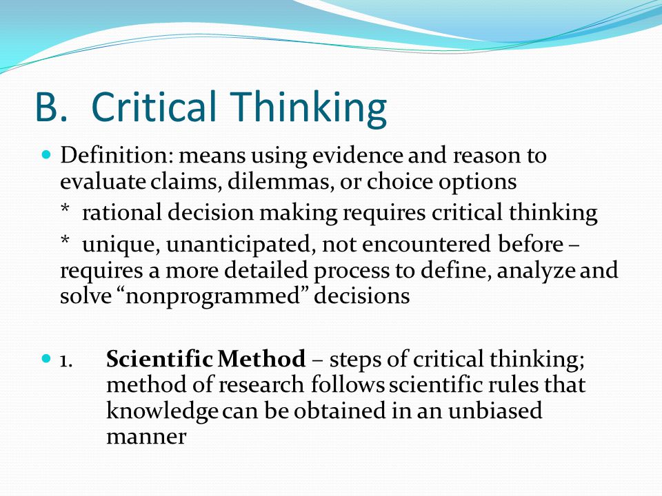 Critical thinking - Wikipedia, the free encyclopedia