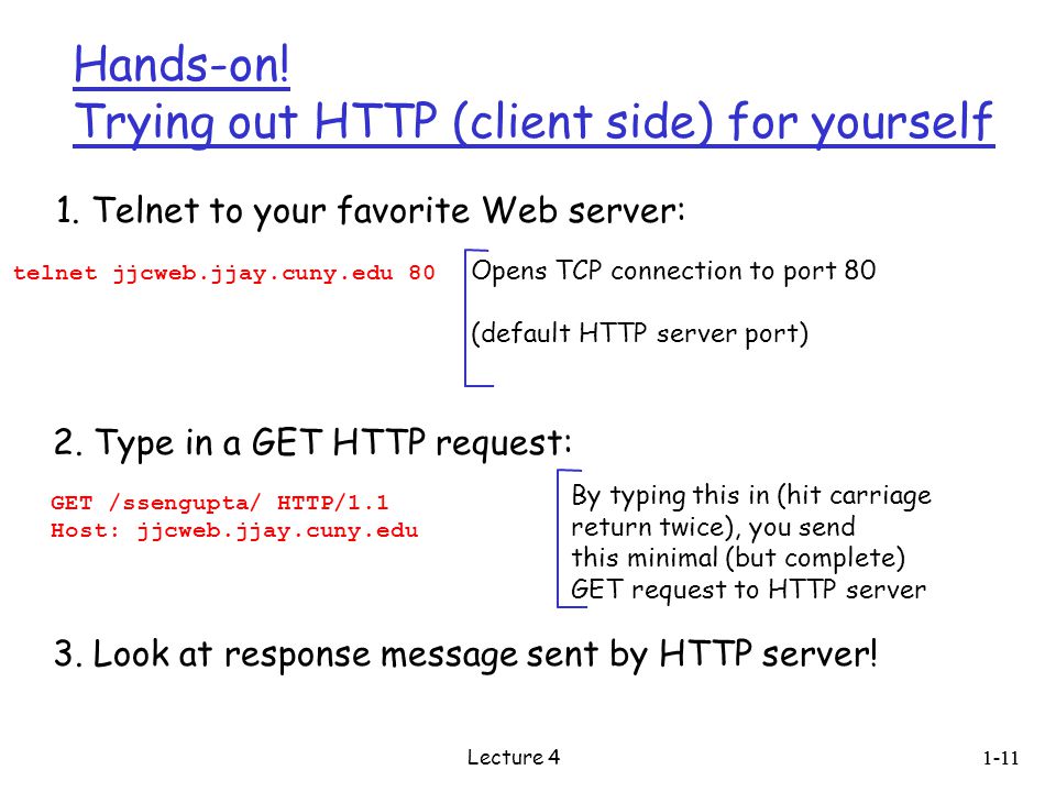 Hands-on. Trying out HTTP (client side) for yourself 1.