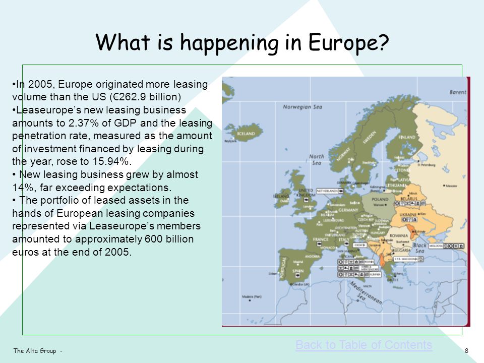 8The Alta Group - What is happening in Europe.