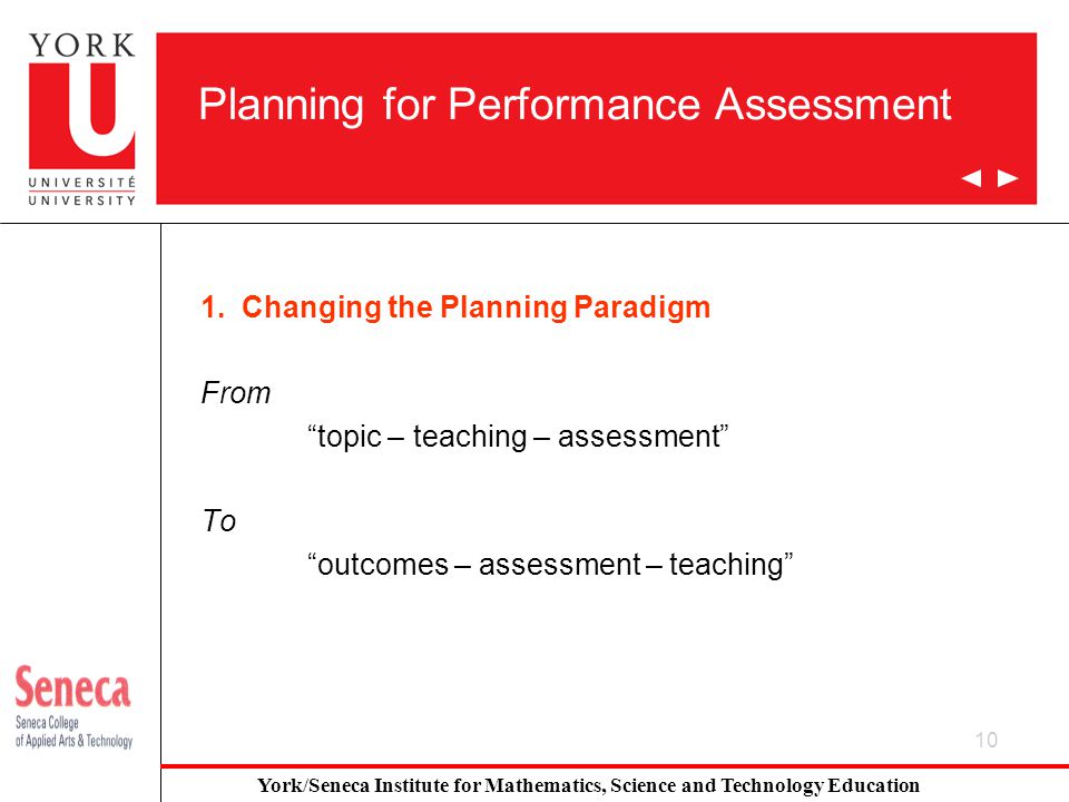 10 Planning for Performance Assessment 1.