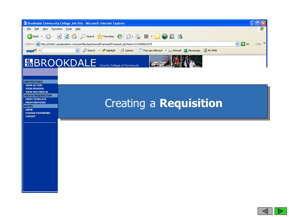 Creating a Requisition