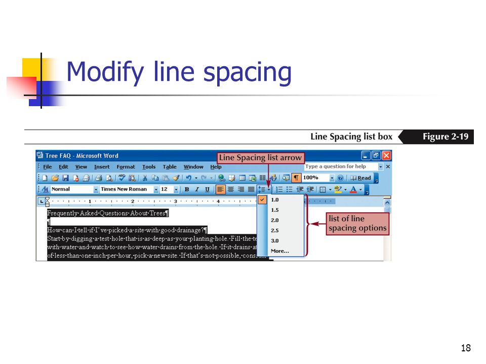 18 Modify line spacing