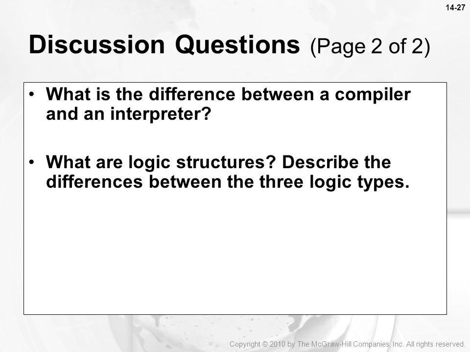 What is the difference between a compiler and an interpreter.