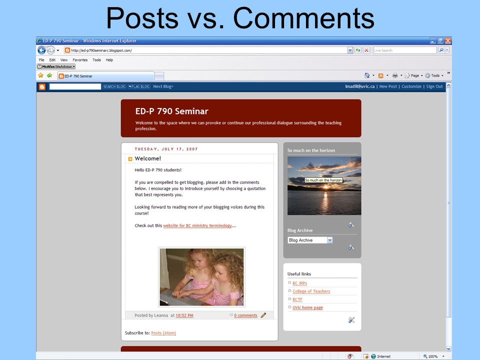 Posts vs. Comments