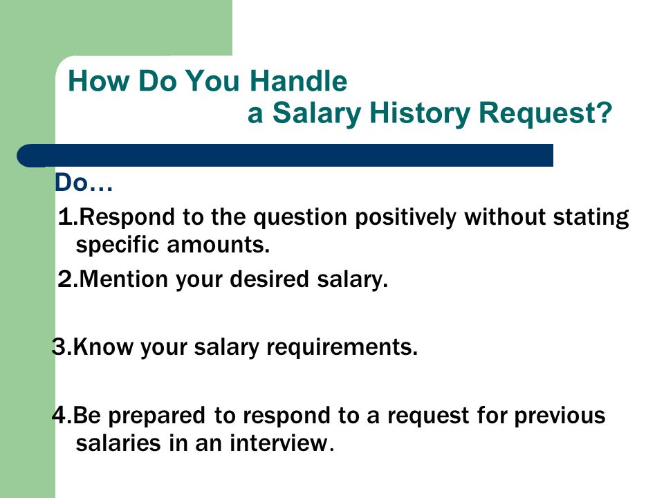 how to do a salary history