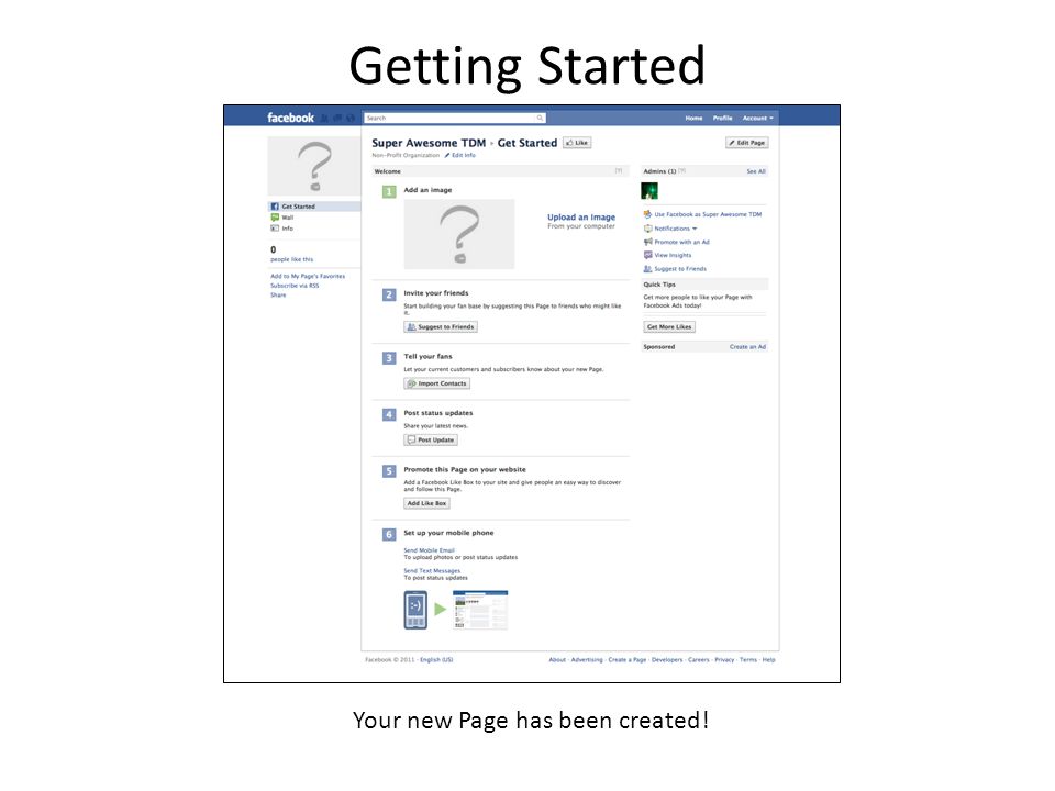 Getting Started Your new Page has been created!
