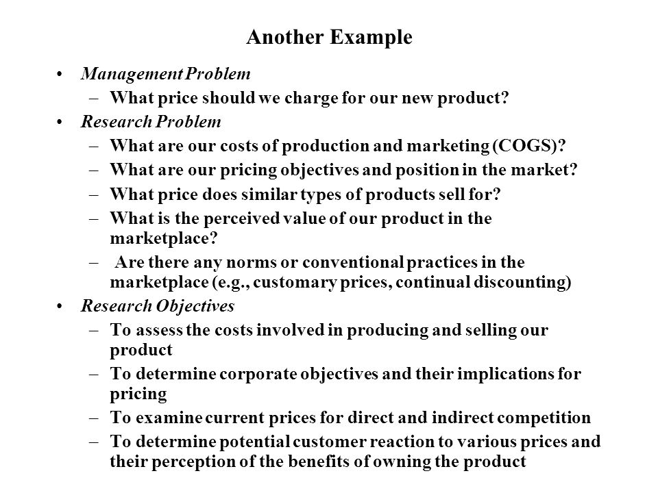 research objectives examples