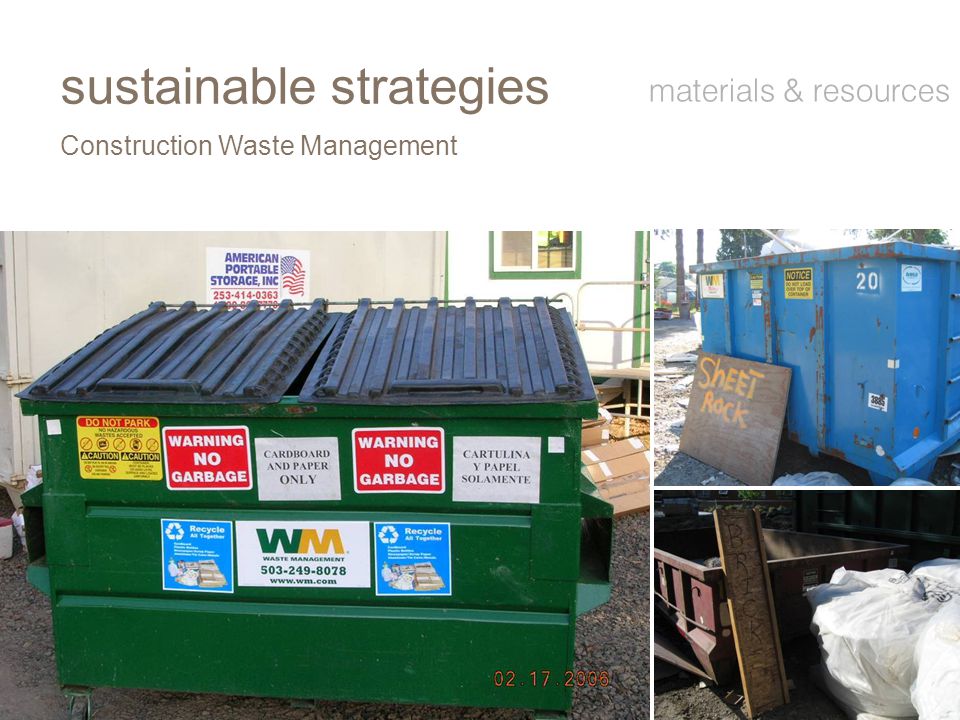 Construction Waste Management sustainable strategies materials & resources
