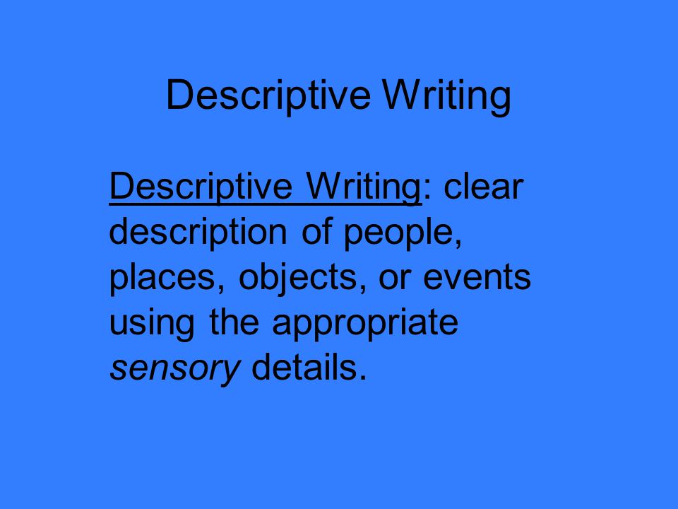 Description Of A Place Essay