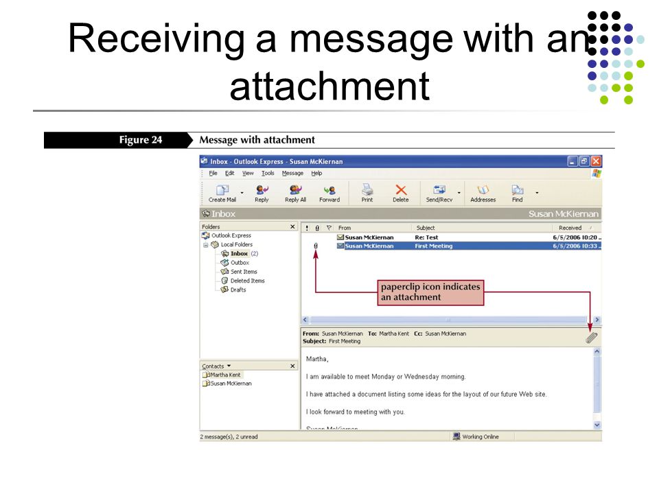 Receiving a message with an attachment