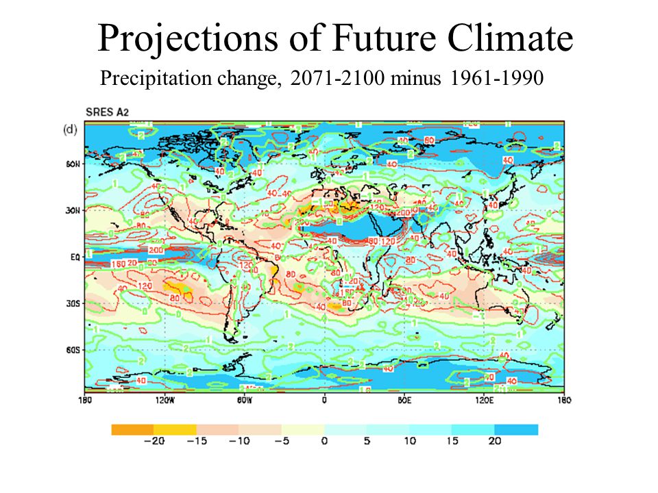 Precipitation change, minus Projections of Future Climate