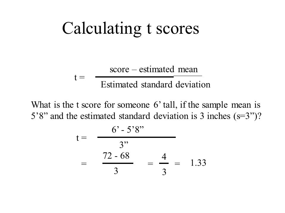 T Scores And Confidence Intervals Using The Distribution Ppt 5 Calculating