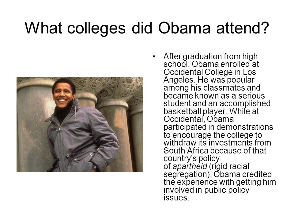 What colleges did Obama attend.