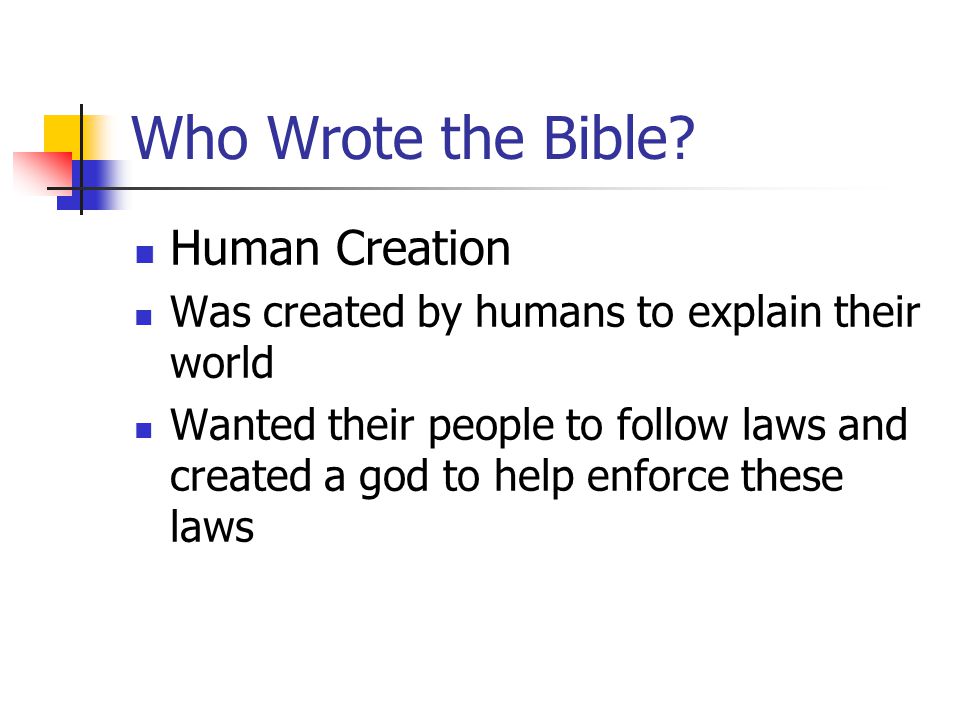 Who Wrote the Bible.