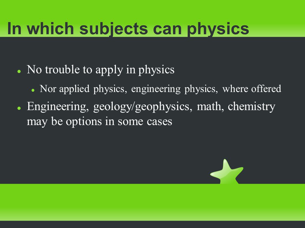 In which subjects can physics graduates apply.