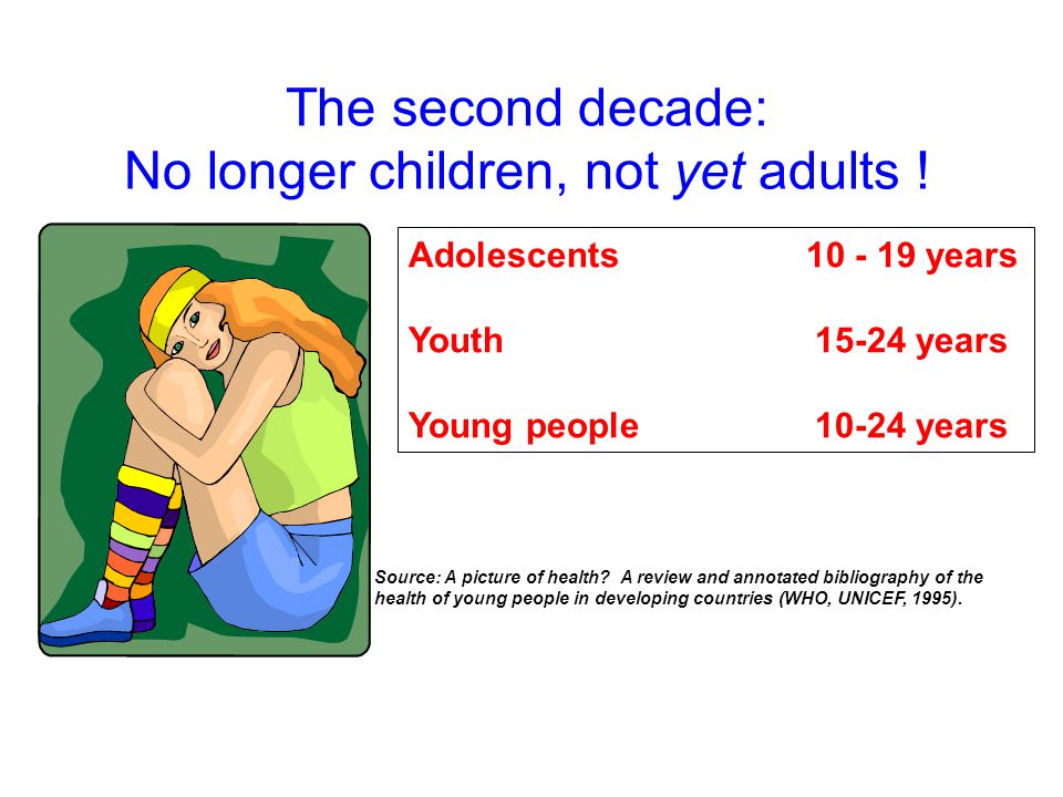 The second decade: No longer children, not yet adults .
