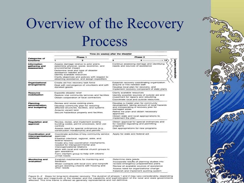Overview of the Recovery Process