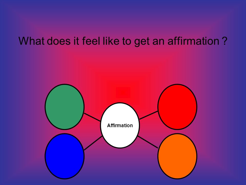 What does it feel like to get an affirmation Affirmation