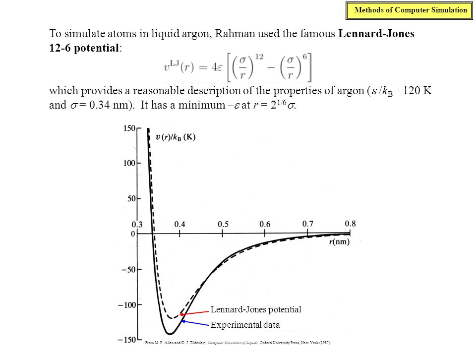 Lectures On Modern Physics Jiunn Ren Roan 12 Oct Ppt Download To Simulate Atoms In Liquid Argon Rahman The Famous Lennard Jones 12