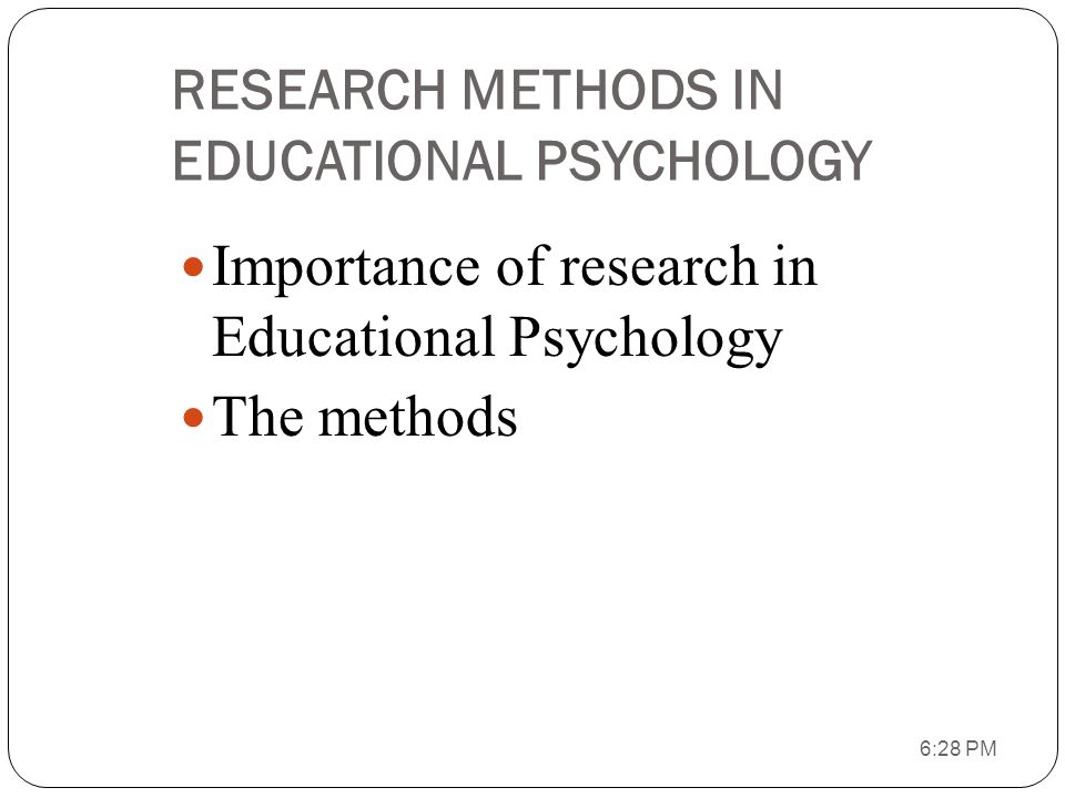 Research paper about educational psychology