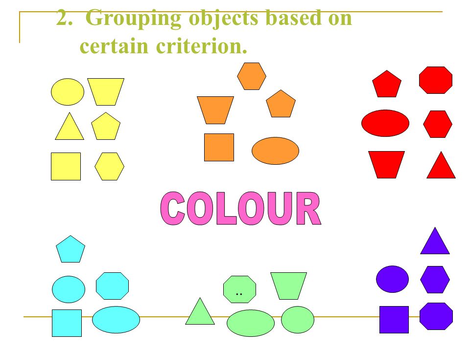 1.Detecting similarities. Same shape Same Colour