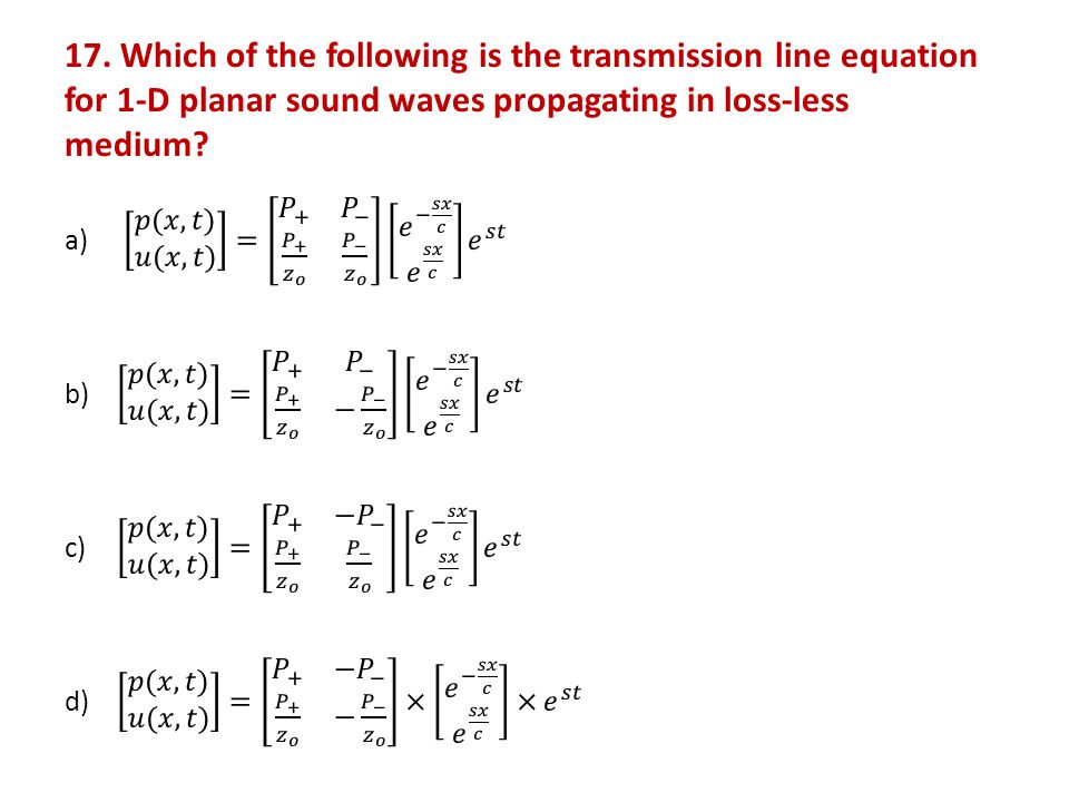 Assignment 1 Acoustics Which Of The Following Options 18 17