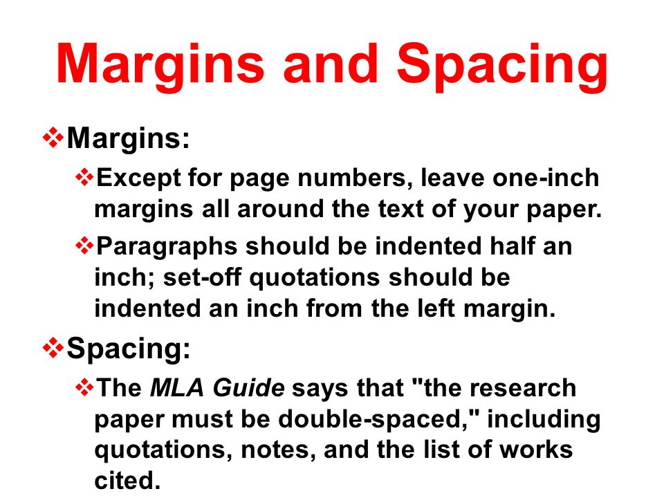 Term paper margins