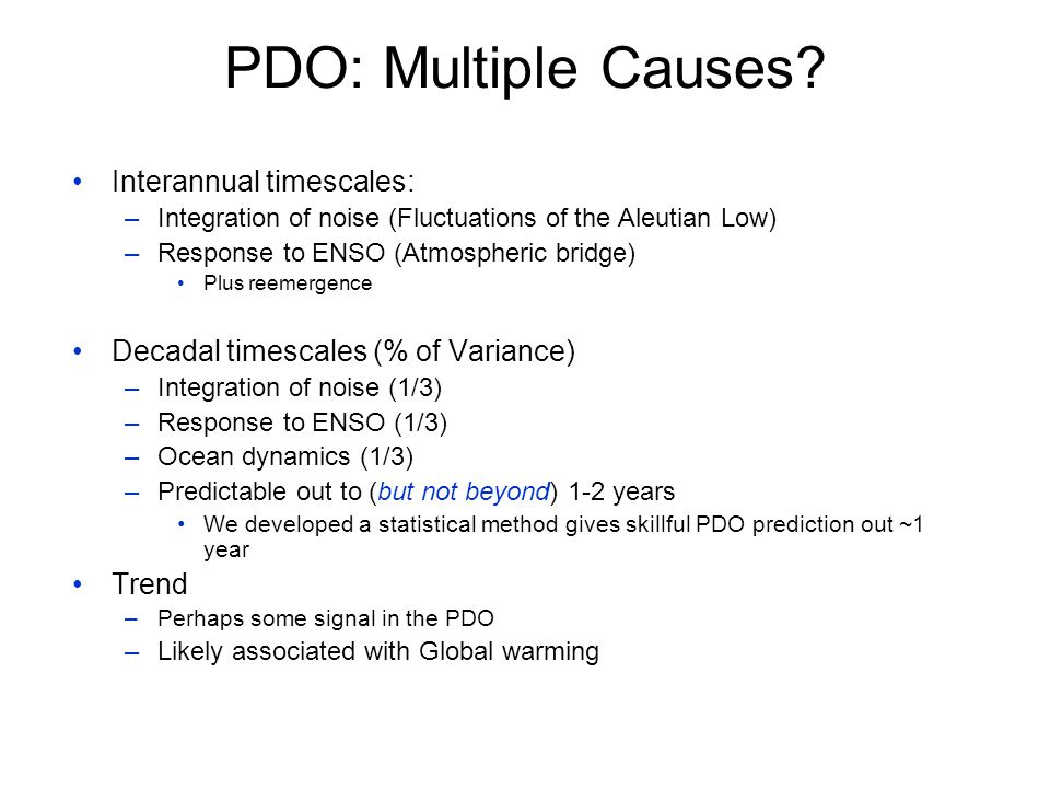 PDO: Multiple Causes.