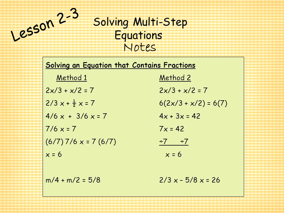 Solving Equations Notes Talkchannels Practice A Lesson 2 3 Solving Two Step And Multistep Equations