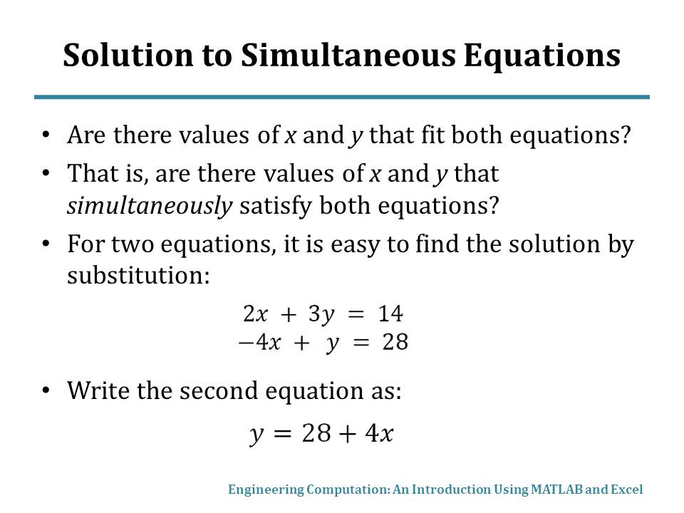 Solving Simultaneous Equations In Excel Talkchannels Chapter 8 Solving Simultaneous Equations Linear